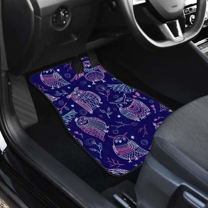 Cute Owls Pattern Boho Style Ornament Front And Back Car Mats 201216