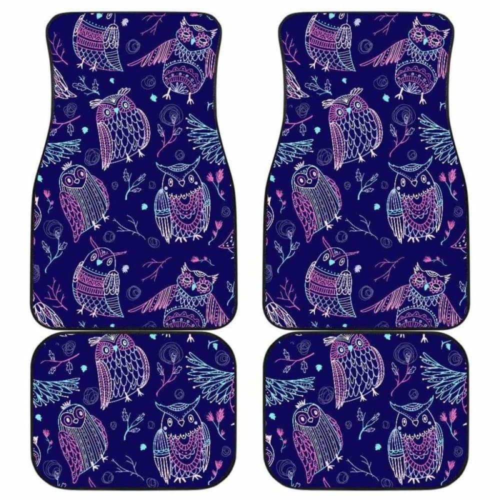 Cute Owls Pattern Boho Style Ornament Front And Back Car Mats 201216