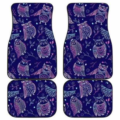 Cute Owls Pattern Boho Style Ornament Front And Back Car Mats 201216