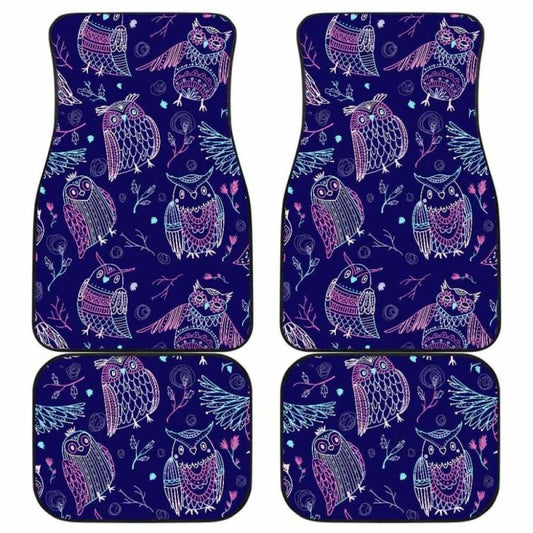 Cute Owls Pattern Boho Style Ornament Front And Back Car Mats 201216
