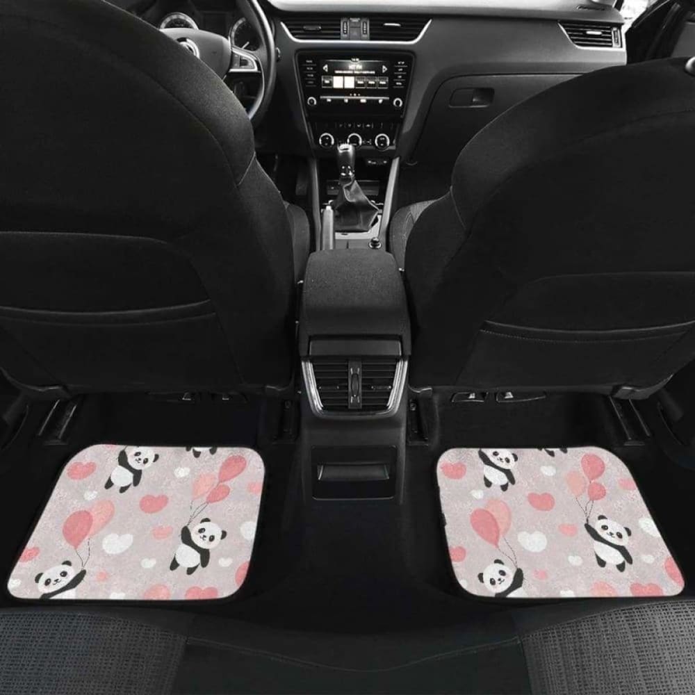 Cute Panda Ballon Heart Pattern Front And Back Car Mats 091706