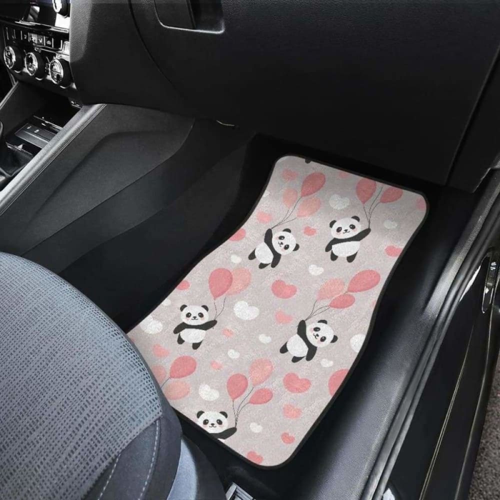 Cute Panda Ballon Heart Pattern Front And Back Car Mats 091706