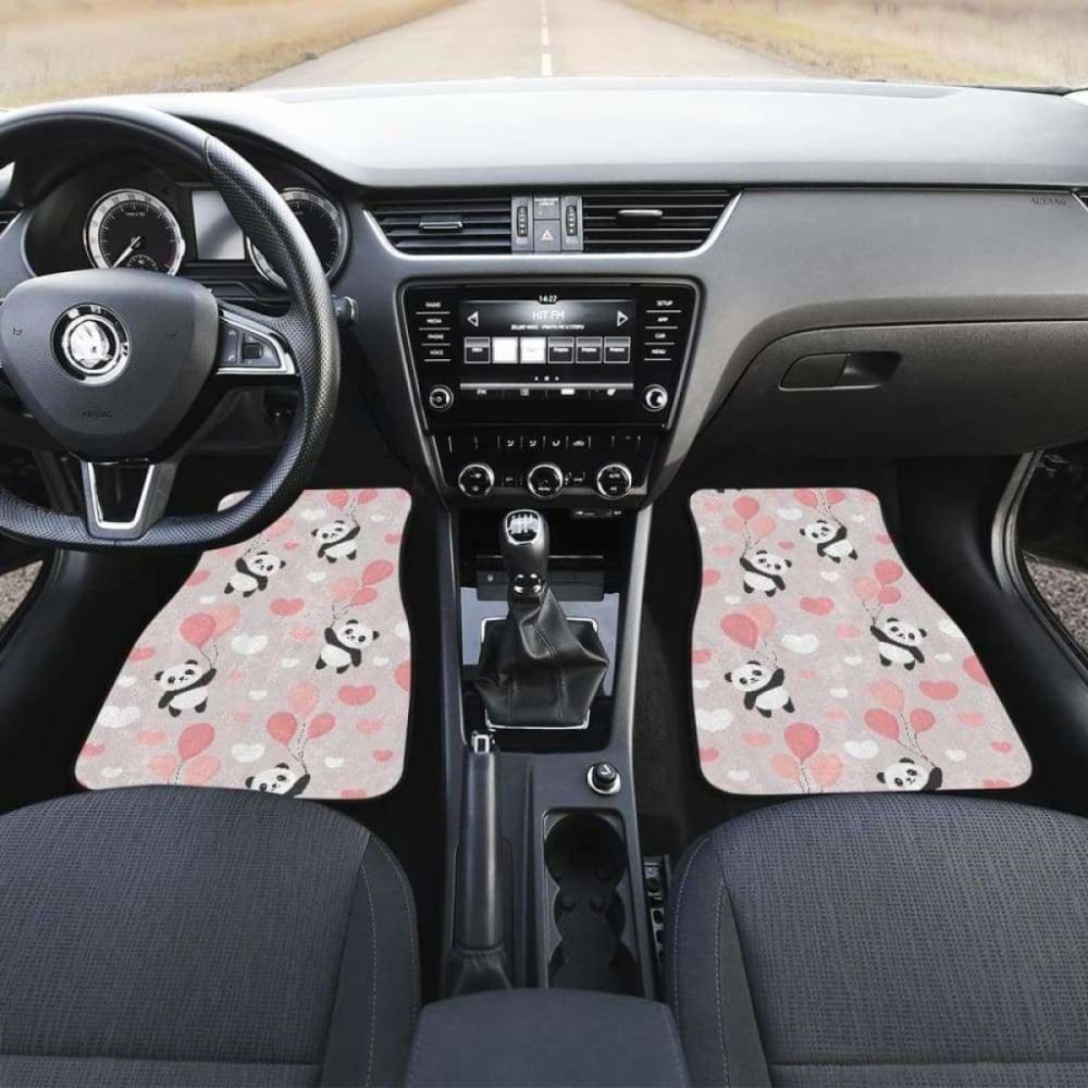 Cute Panda Ballon Heart Pattern Front And Back Car Mats 091706