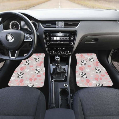 Cute Panda Ballon Heart Pattern Front And Back Car Mats 091706