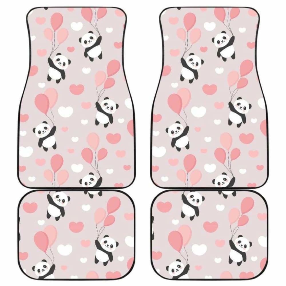 Cute Panda Ballon Heart Pattern Front And Back Car Mats 091706