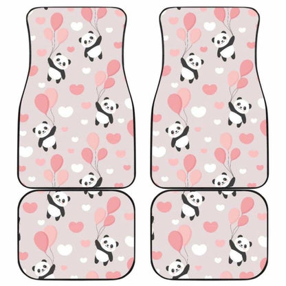 Cute Panda Ballon Heart Pattern Front And Back Car Mats 091706