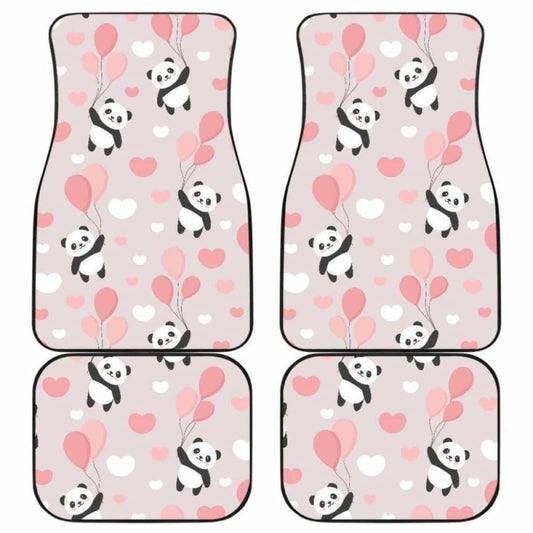 Cute Panda Ballon Heart Pattern Front And Back Car Mats 091706