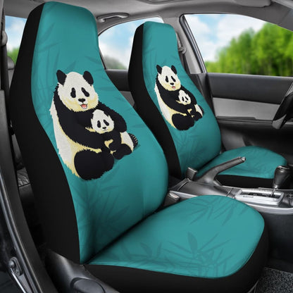 Cute Panda Family Car Seat Covers 211106 - YourCarButBetter
