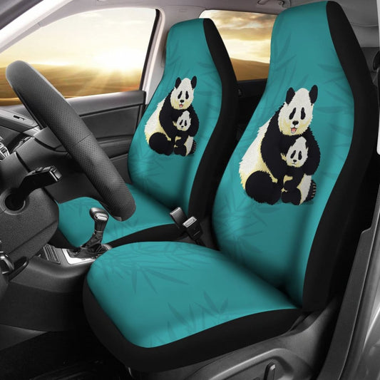 Cute Panda Family Car Seat Covers 211106 - YourCarButBetter