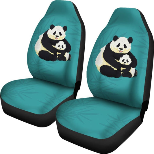 Cute Panda Family Car Seat Covers 211106 - YourCarButBetter