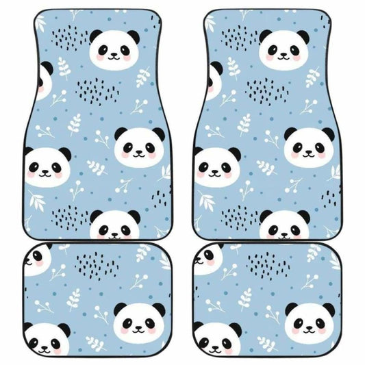 Cute Panda Pattern Front And Back Car Mats 091706