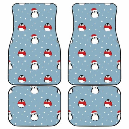 Cute Penguin Christmas Snow Pattern Front And Back Car Mats 160830 - YourCarButBetter