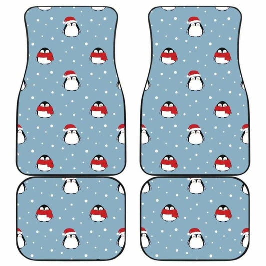Cute Penguin Christmas Snow Pattern Front And Back Car Mats 160830 - YourCarButBetter