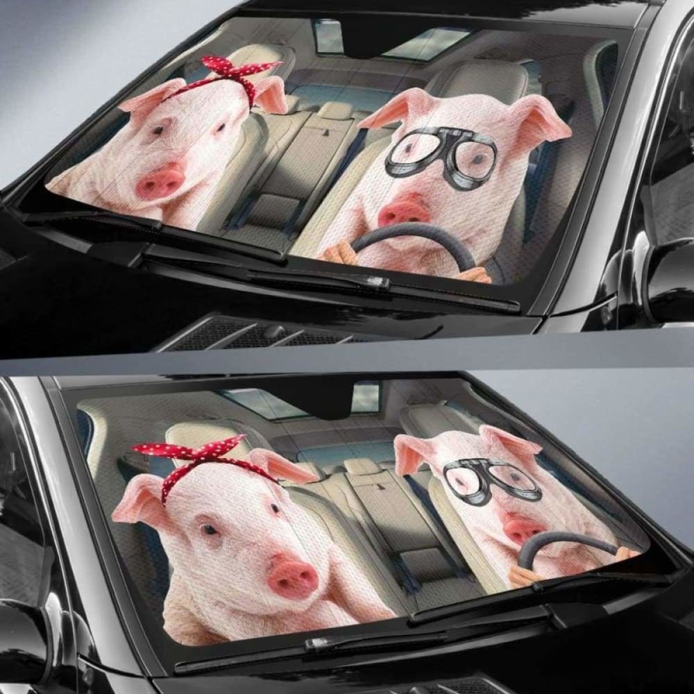 Cute Pig Auto Sun Shades 102507 - YourCarButBetter