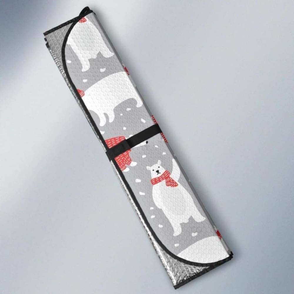 Cute Polar Bear Christmas Snow Pattern Car Auto Sun Shades 102507 - YourCarButBetter