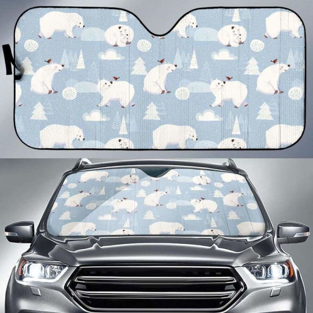 Cute Polar Bears Christmas Decoration Pattern Car Auto Sun Shades 102507 - YourCarButBetter