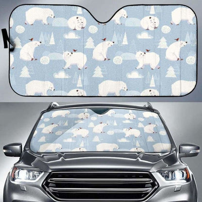 Cute Polar Bears Christmas Decoration Pattern Car Auto Sun Shades 102507 - YourCarButBetter