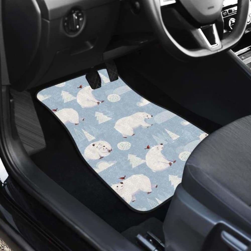 Cute Polar Bears Christmas Decoration Pattern Front And Back Car Mats 153908 - YourCarButBetter