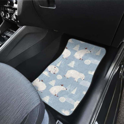Cute Polar Bears Christmas Decoration Pattern Front And Back Car Mats 153908 - YourCarButBetter
