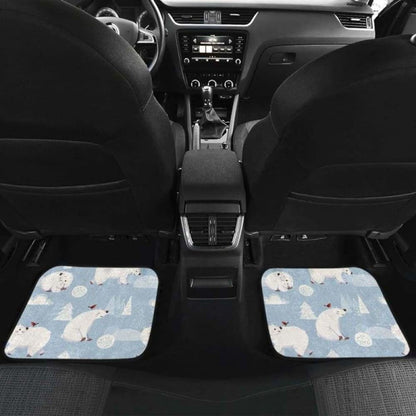 Cute Polar Bears Christmas Decoration Pattern Front And Back Car Mats 153908 - YourCarButBetter