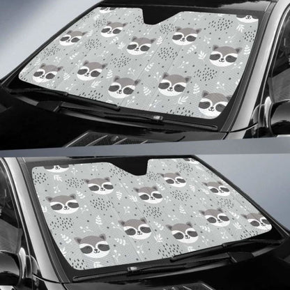Cute Raccoons Leaves Dot Car Auto Sun Shades 182102 - YourCarButBetter