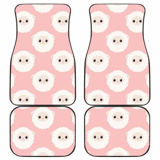 Cute Sheep Pattern Front And Back Car Mats 194013 - YourCarButBetter
