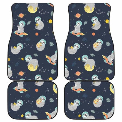 Cute Sloth Astronaut Star Planet Rocket Pattern Front And Back Car Mats 144902