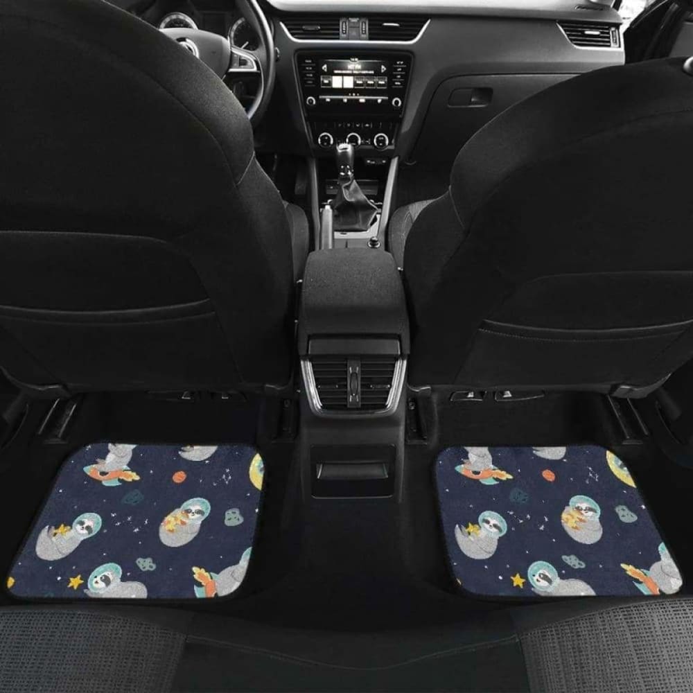 Cute Sloth Astronaut Star Planet Rocket Pattern Front And Back Car Mats 144902