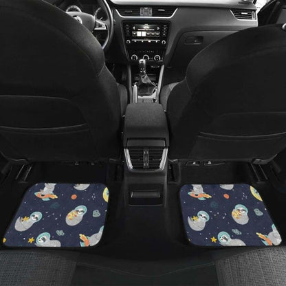 Cute Sloth Astronaut Star Planet Rocket Pattern Front And Back Car Mats 144902