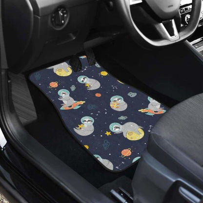 Cute Sloth Astronaut Star Planet Rocket Pattern Front And Back Car Mats 144902