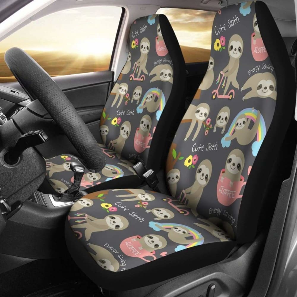Cute Sloths Daily Activity Sloth Car Seat Covers 144902