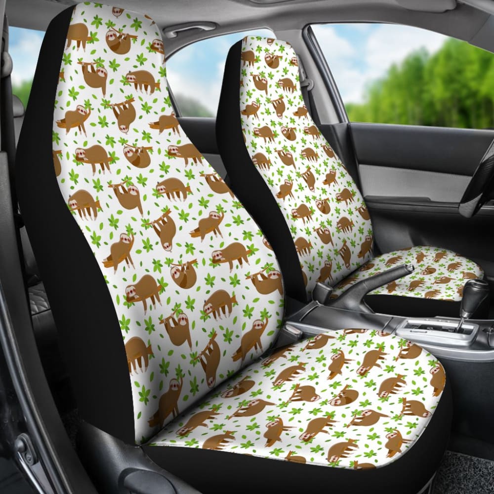 Cute Sloths For Lazy Day Moment Time Car Seat Covers 211001 - YourCarButBetter