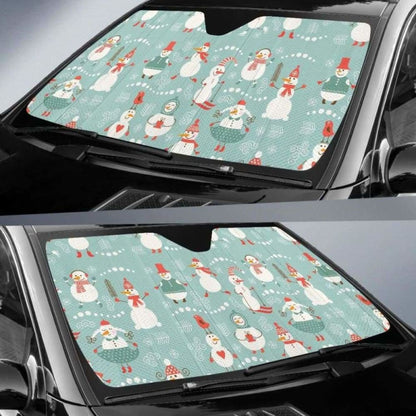 Cute Snowman Pattern Car Auto Sun Shades 172609 - YourCarButBetter