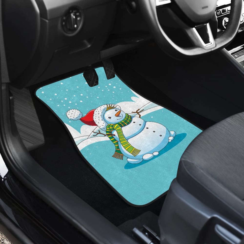 Cute Snowman Pattern Print Car Floor Mats 211903 - YourCarButBetter