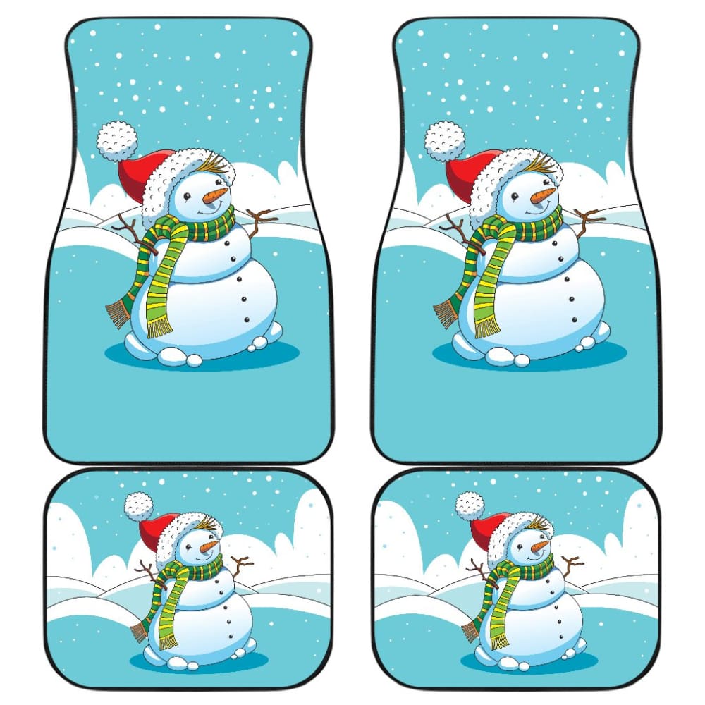 Cute Snowman Pattern Print Car Floor Mats 211903 - YourCarButBetter