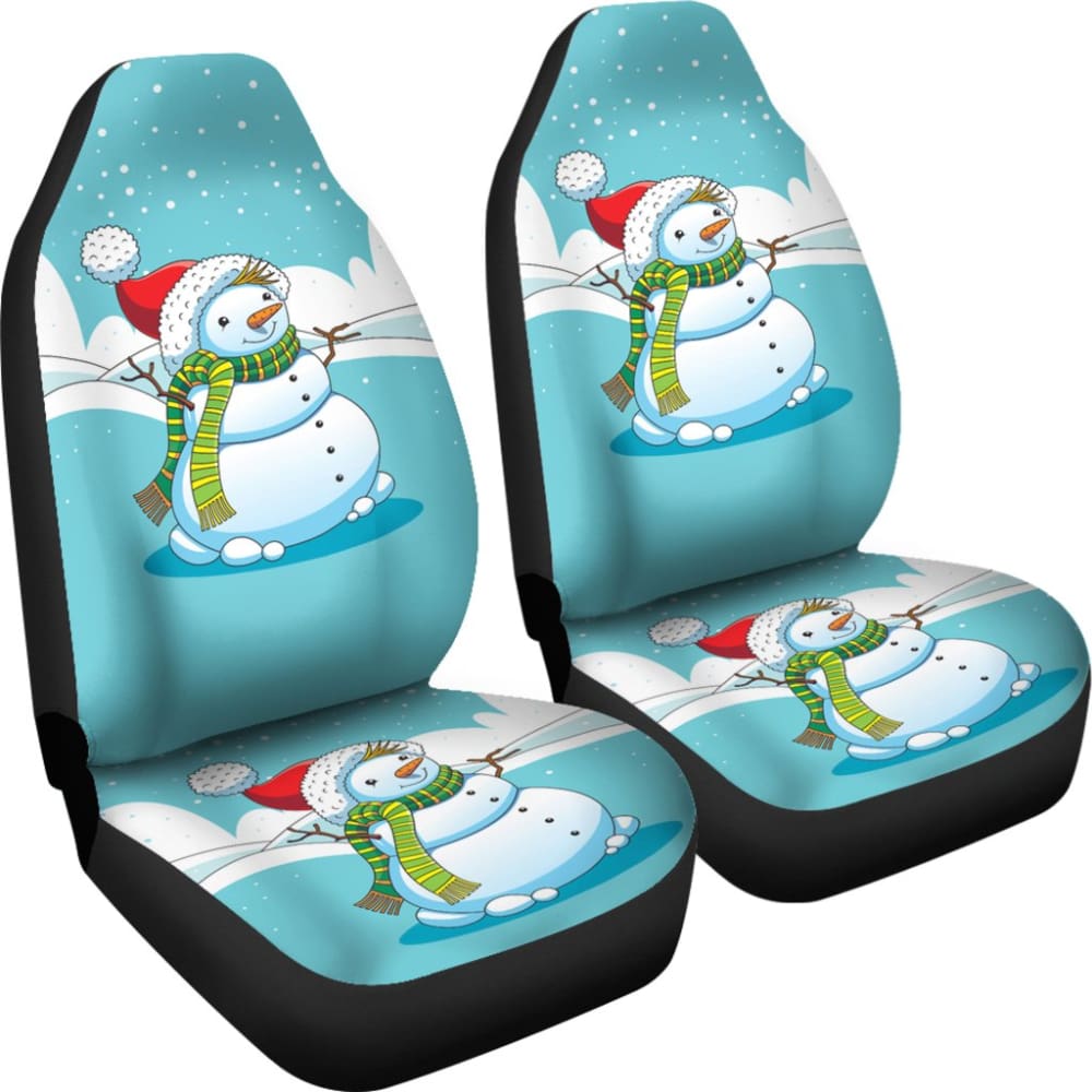 Cute Snowman Pattern Print Car Seat Covers 211903 - YourCarButBetter