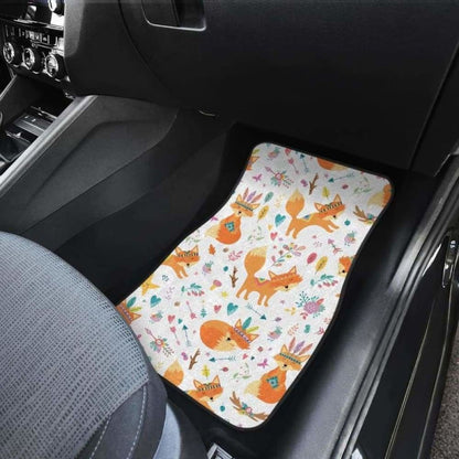 Cute Tribal Fox Pattern Front And Back Car Mats 200217