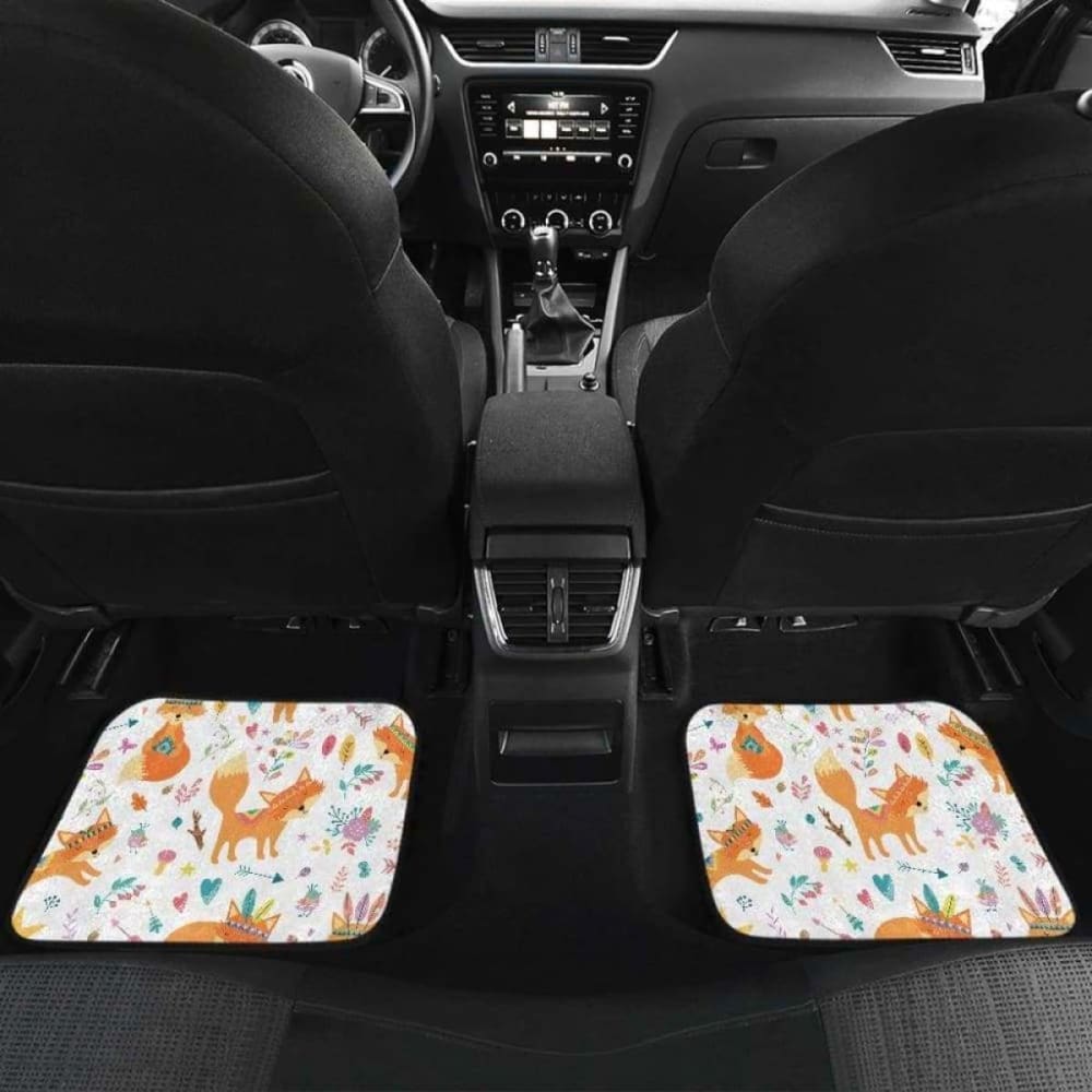 Cute Tribal Fox Pattern Front And Back Car Mats 200217
