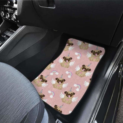 Cute Unicorn Pug Pattern Front And Back Car Mats 170817