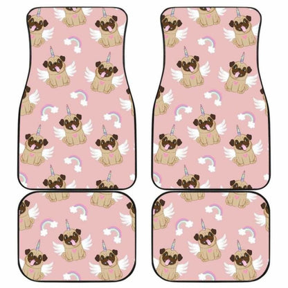 Cute Unicorn Pug Pattern Front And Back Car Mats 170817