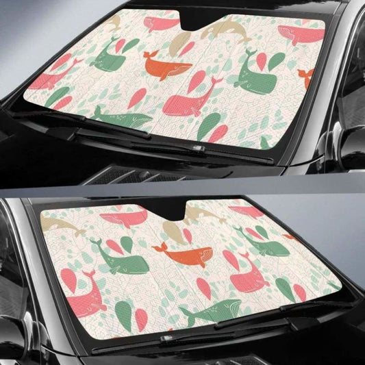Cute Whale Pattern Car Auto Sun Shades 085424 - YourCarButBetter