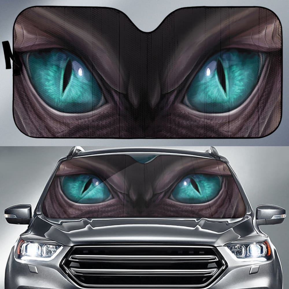 Cyan Dragon Eyes Car Auto Sun Shades 210401 - YourCarButBetter