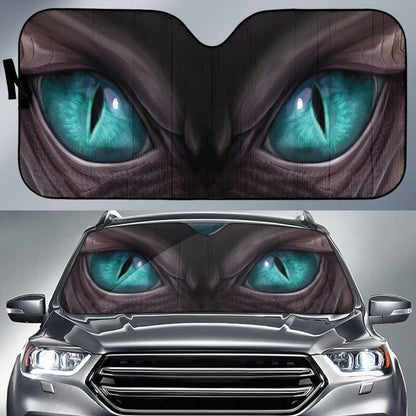 Cyan Dragon Eyes Car Auto Sun Shades 210401 - YourCarButBetter