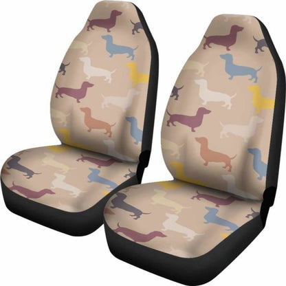 Dachshund Brown Color Theme Car Seat Covers 092813