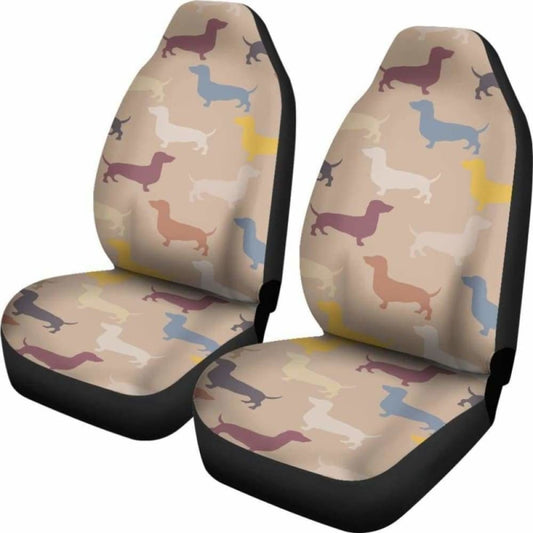 Dachshund Brown Color Theme Car Seat Covers 092813