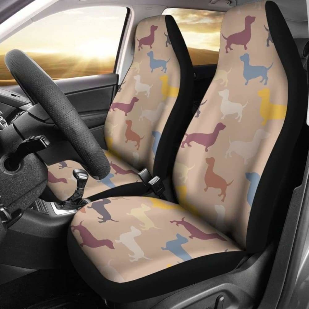 Dachshund Brown Color Theme Car Seat Covers 092813