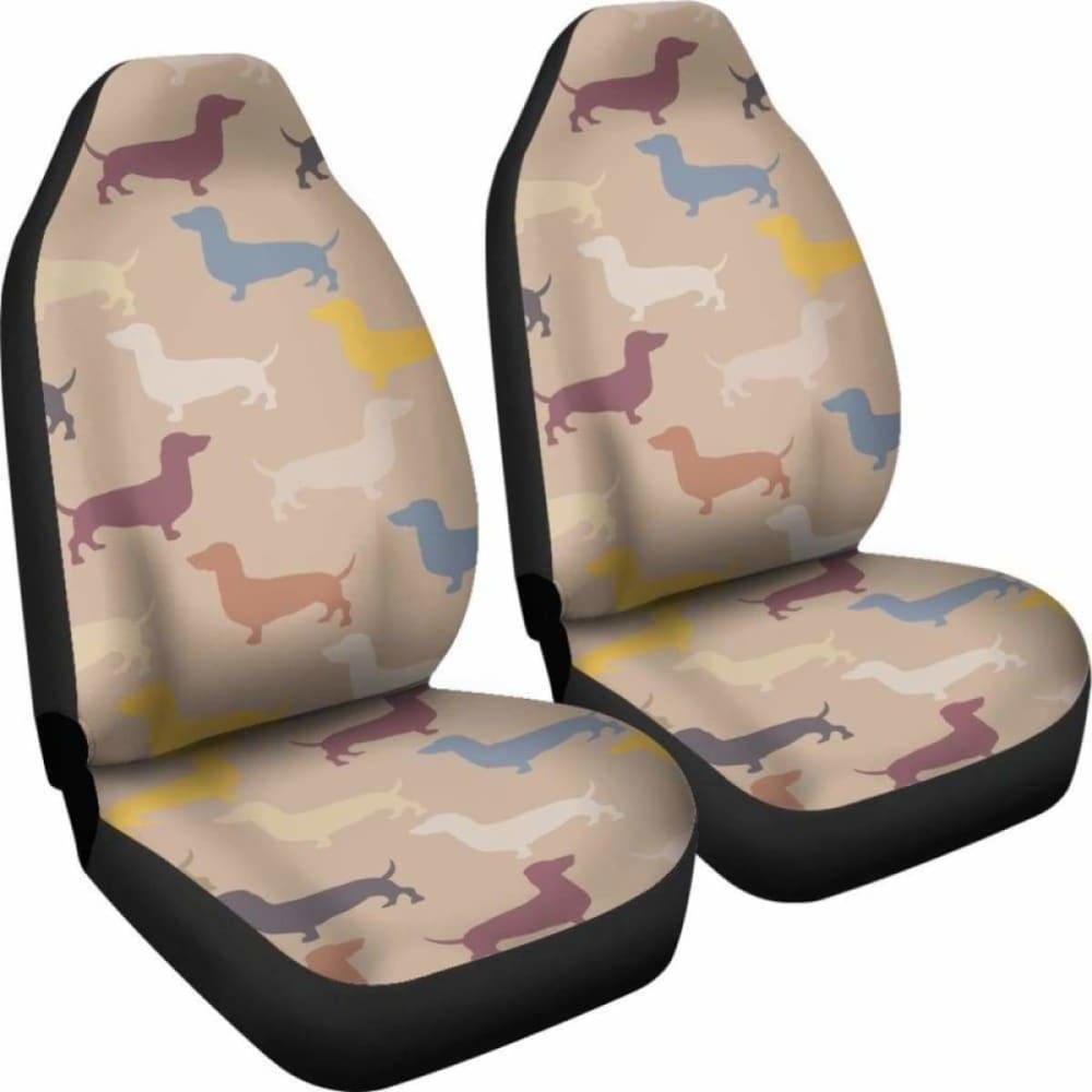 Dachshund Brown Color Theme Car Seat Covers 092813