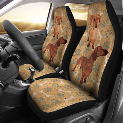 Dachshund Car Seat Covers Tan 092813