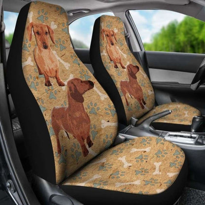 Dachshund Car Seat Covers Tan 092813