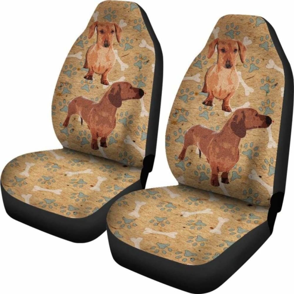 Dachshund Car Seat Covers Tan 092813